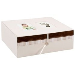 Ivory Round Personalized Baby Keepsake Box