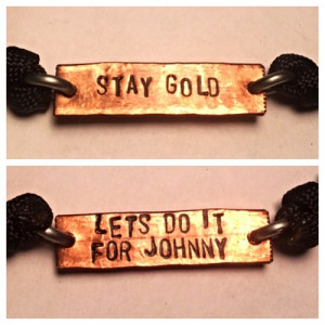 The outsiders quotes, stay gold / lets do it for johnny, bracelet set