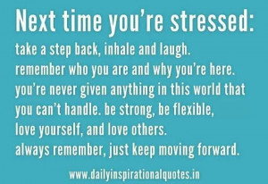 When stressed...