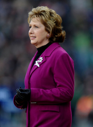 mary mcaleese irish president mary mcaleese walks out to greet the