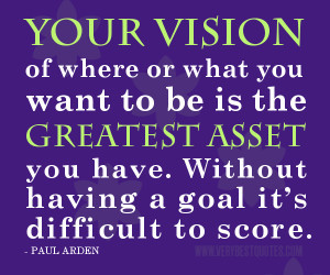 QUOTES, Your vision of where or what you want to be is the greatest ...