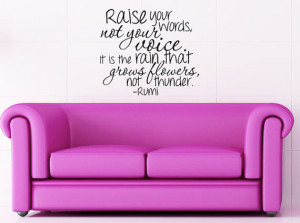Rumi - Raise your words not your voice - Art Wall Decals Wall Stickers ...