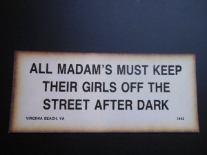 ... Madam's Girls Virginia Beach Nostalgia Gag Gift Bar Decor Funny Sign