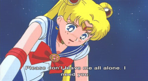 sad anime alone sailor moon usagi tsukino