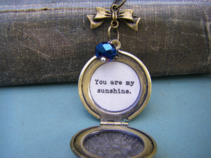 You are My Sunshine Locket Necklace quote locket gift for daughter ...