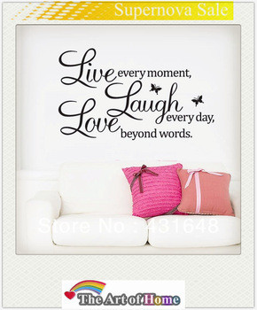 Supernova sale!ZooYoo:Live Laugh Love wall stickers home decor Quote ...