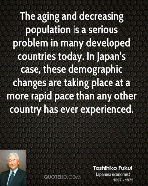 The aging and decreasing population is a serious problem in many ...