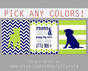 Frogs Snails Puppy Dog Tails Quote Chevron Nursery by ofCarola, $24.00