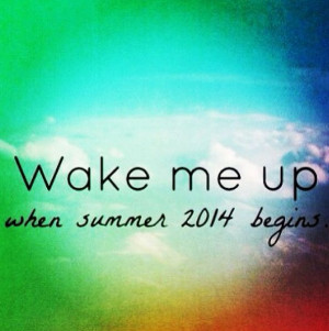 Wake me up for summer 2014! 