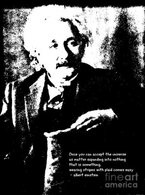 Albert Einstein Quote - Stripes With Plaid - 1931 Litho Photograph