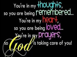 You're in my prayers