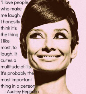 Laughing Audrey Hepburn - such a classy lady