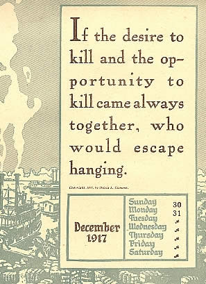 Page from 1917 Mark Twain Calendar published by Sully and Kleinteich ...