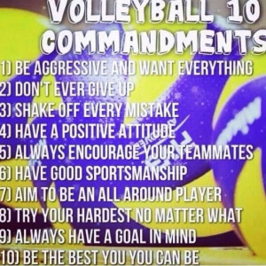 Volleyball commandments