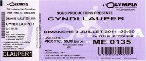 Musique Cyndi Lauper Olympia