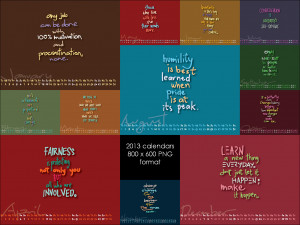 calendar set - 2013 quotes by iAmAneleBiscarra