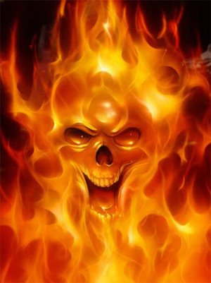 flaming skull Image