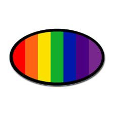 RAINBOW FLAG Oval Sticker for