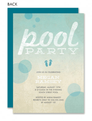 Retro Sand And Surf Pool Party Invitation