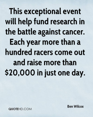 This exceptional event will help fund research in the battle against ...
