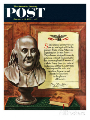 Benjamin Franklin - Bust and Quote