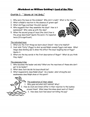 Worksheet on William Golding s Lord of the Flies