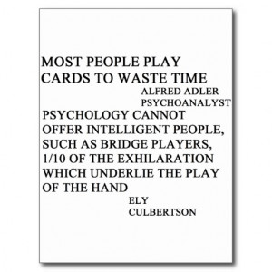 FAMOUS DUPLICATE BRIDGE QUOTE POSTCARD