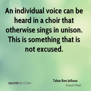 An Individual Voice Can Be Heard In A Choir That Otherwise Sings In ...
