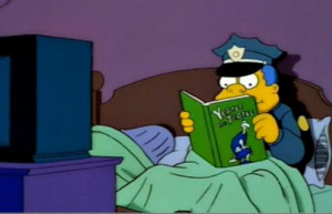 Chief Wiggum of The Simpsons reading Yertle The Turtle by Dr. Seuss