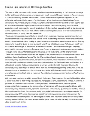 Online Life Insurance Coverage Quotes by Humbeas200