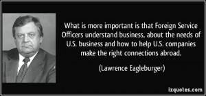 What is more important is that Foreign Service Officers understand ...