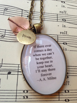 AA Milne Winnie the Pooh quote necklace