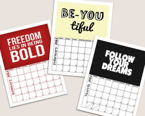 2014 Printable Calendar Inspirational Quotes by AllTheBestQuotes, $13 ...