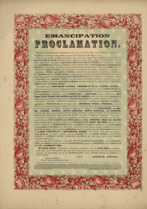 emancipation proclamation, which sets a Abraham Lincoln Emancipation ...