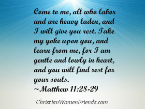 Bible Verses For Encouragement Matthew 11