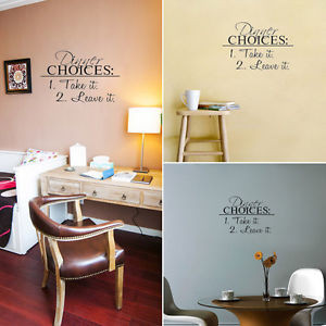 New-Delightful-Dinner-Choices-DIY-Quote-Wall-Sticker-Mural-Decals ...