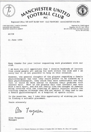 Rejection: Sir Alex sent the letter to the unnamed physio - who ...