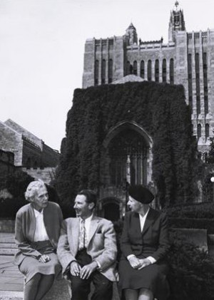 at Yale Sept 1956 with Norman Holmes Pearson and Bryher in front ...