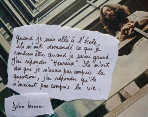 Great John Lennon quote - in French ;-)
