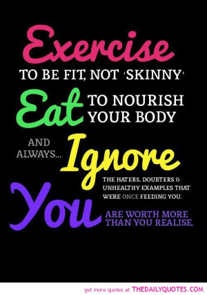 Exercise to Be Fit Not Skinny