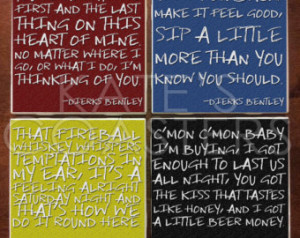 Set of 4 country quotes ceramic til e coasters ...