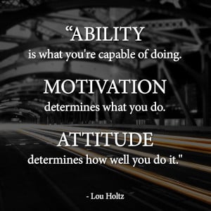 Ability | Motivation | Attitude | Lou Holtz Quotes
