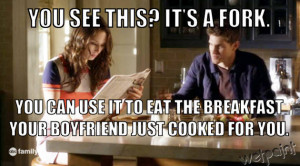fork, funny, keegan allen, pll, pretty little liars, quotes, spencer ...