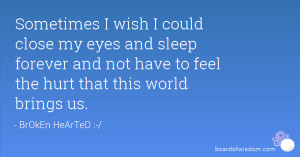 Wish I Could Sleep