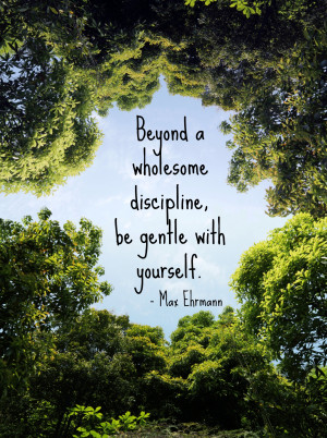 ... wholesome discipline, be gentle with yourself quote by Max Ehrmann