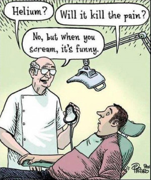 Funny cartoon – Dentist helium
