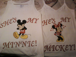 Mickey and Minnie Mouse shirts w/ quote. #Disney #Couples #Love #DIY # ...