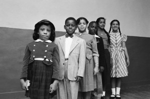 Portrait of African American students for whom the Board of Education ...