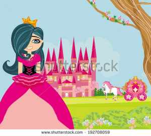 ... this Beautiful Little Princess Front Her Castle Stock Vector picture