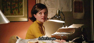 Mad men Peggy I don't care gif